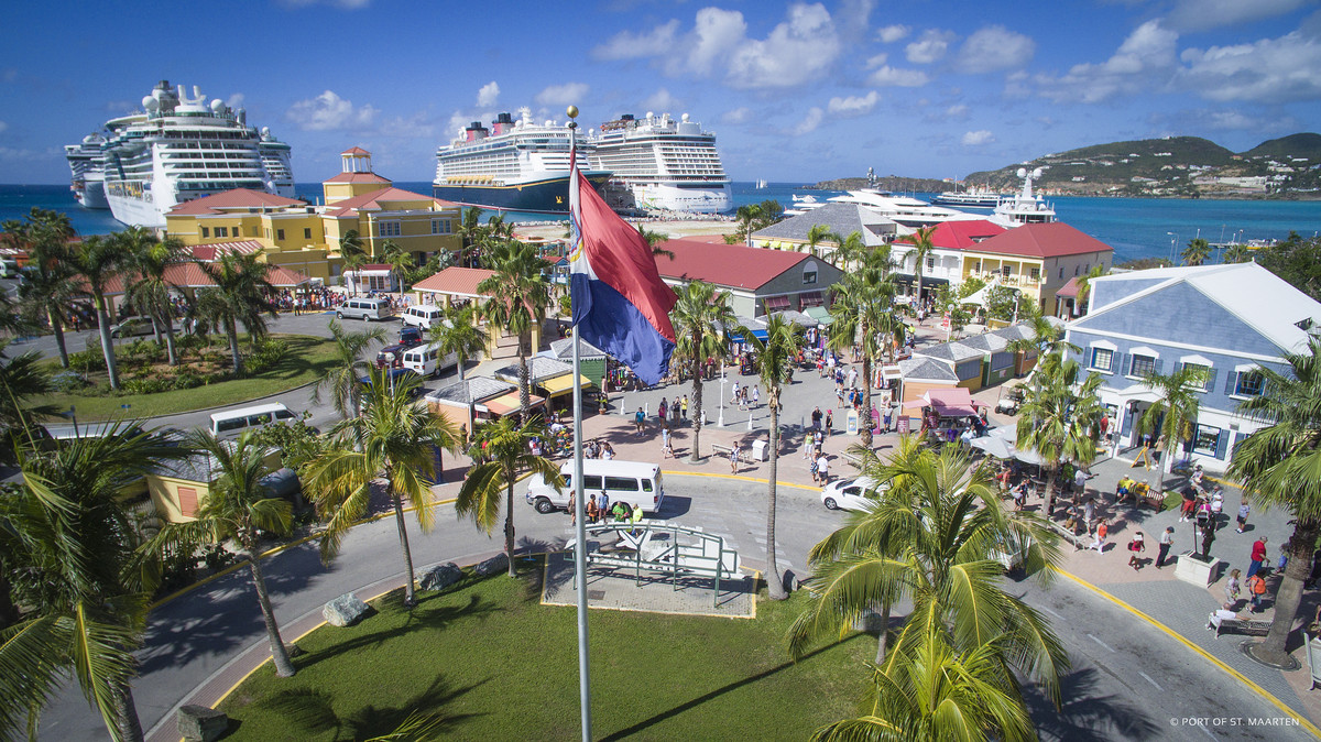 Cruise Ships at Simpson Bay Lagoon,St Maarten,Dutch West Indies Ship Postcard 